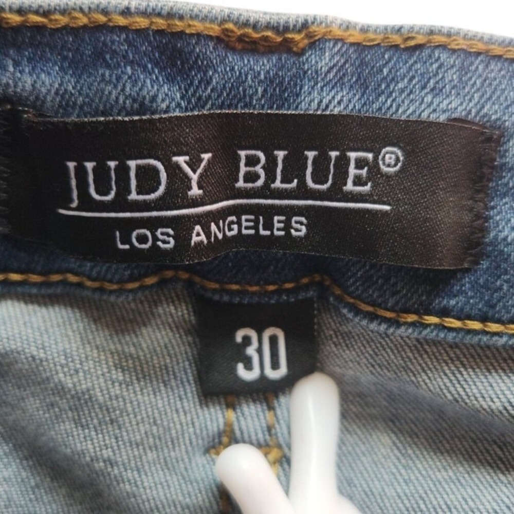 JUDY BLUE High Rise Straight Leg Jeans Medium Wash Stretch Size 30 - Picture 3 of 7